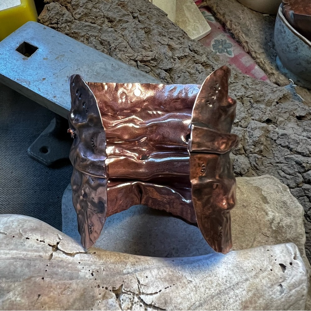 Copper Fold Formed Solid Copper Hand Crafted Cuff… - image 5